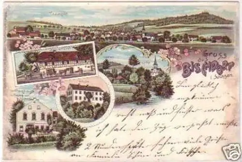 20799 Ak Lithographie Gruß aus Bischdorf in Sa. 1899