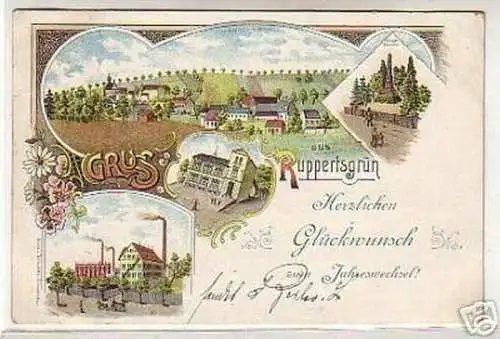 05248 Ak Lithographie Gruß aus Ruppertsgrün 1903