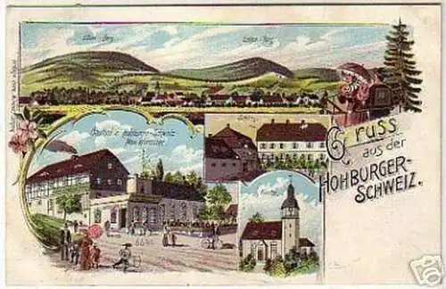 06588 Ak Lithographie Gruss aus der Hohburger Schweiz