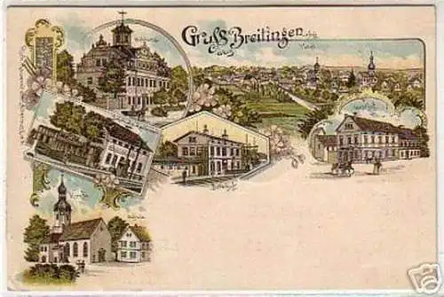 06966 Ak Lithographie Gruß aus Breitingen Gasthof 1902