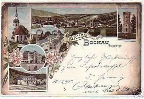 07466 Ak Lithographie Gruß aus Bockau im Erzgeb. 1898