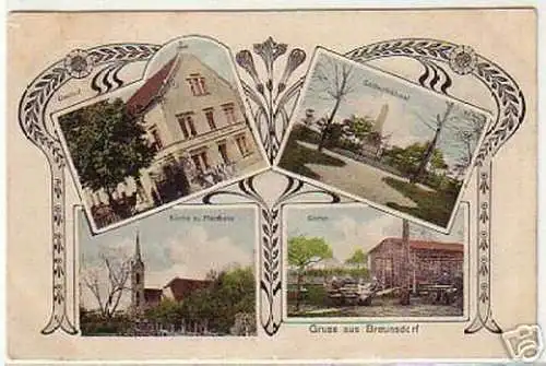 04534 Mehrbild Ak Gruß aus Breunsdorf Gasthof usw. 1912