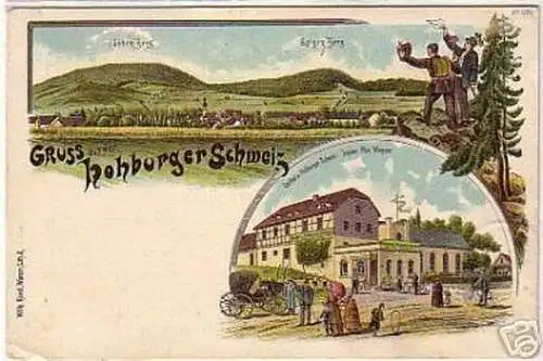 02352 Ak Lithographie Gruss aus der Hohburger Schweiz