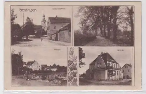 95698 Mehrbild Ak Breitingen Rittergut, Schule, Kirche mit Pfarre um 1920