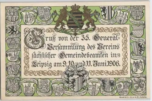 92395 Ak Versammlung des Vereins sächsischer Gemeindebeamten in Leipzig 1906