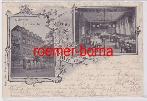 80575 Mehrbild Ak Gruß aus Meerane Restaurant Reichskanzler 1900