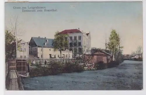 72996 Ak Gruß aus Langenhessen Restaurant zum Rosenthal 1912