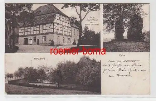 71995 Mehrbild Ak Gruss aus Voigtsgrün 'Zum Jägerhorn', Ruine, Tiergarten 1917