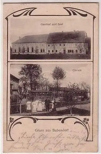 67605 Ak Gruss aus Bubendorf b. Frohburg Gasthof mit Saal und Garten um 1915