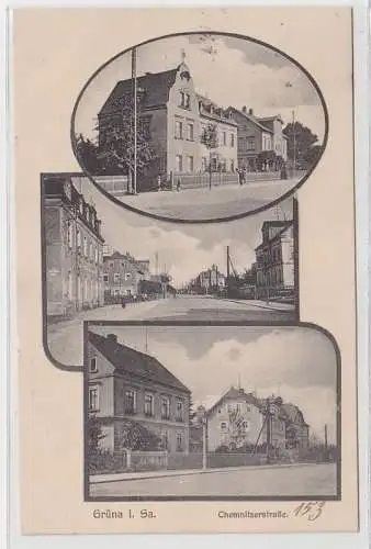 66969 Mehrbild Ak Grüna i. Sa. Chemnitzerstraße 1918