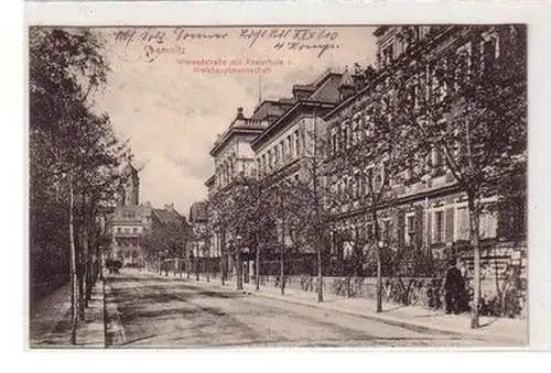 59728 Feldpost Ak Chemnitz Wielandstrasse mit Realschule 1916