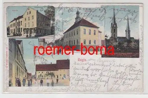 57910 Mehrbild Ak Regis Schule, Ratskeller, Kirche, Markt um 1900