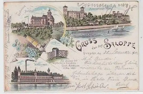 58508 Ak Lithographie Gruß aus Saloppe Dresden 1901