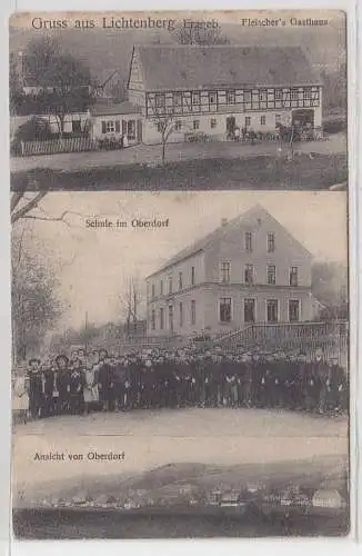 58684 Mehrbild Ak Gruss aus Lichtenberg Erzgeb. Fleischer´s Gasthaus usw. um1910