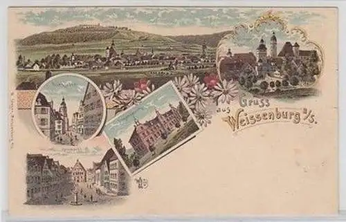 59315 Ak Lithographie Gruß aus Weissenburg a.S. um 1900