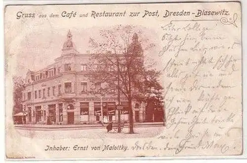 58828 Ak Gruß aus dem Café und restaurant zur Post Dresden Blasewitz 1898