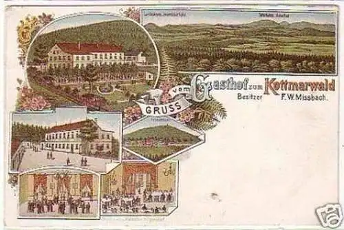 32358 Ak Lithographie Gruss vom Kottmarwald um 1900