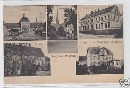 28348 Mehrbild Ak Gruß aus Prießnitz Schule usw. um 1915