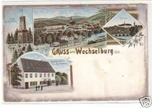 25426 Ak Lithografie Gruss aus Wechselburg um 1900