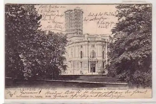 11/3 Ak Leipzig Deutsche Bank und Rathaus Neubau 1902