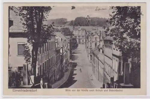 98070 Ak Ehrenfriedersdorf Blick von der Kirche nach Schule & Steinbüschel 1926