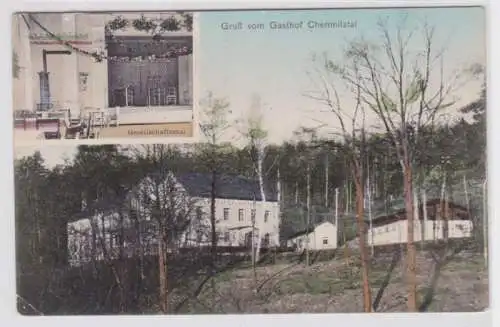 98132 Mehrbild Ak Gruß aus vom Gasthof Chemnitztal Gesellschaftssaal 1912