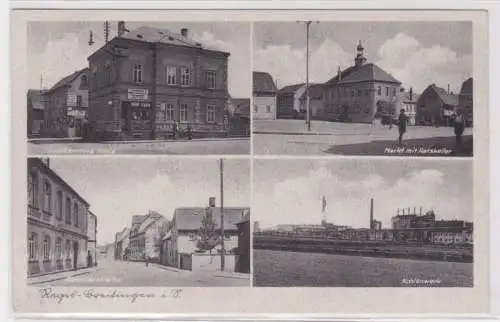 95362 Mehrbild Ak Regis Breitingen in Sachsen Kohlenwerk, Buchhandlung um 1940