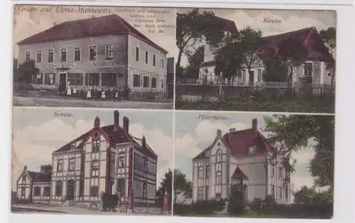 94351 Mehrbild Ak Gruß aus Liptitz Mannewitz Gasthof, Schule usw. 1921