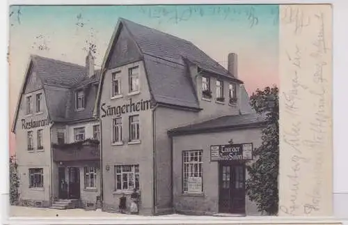 92418 Ak Taura bei Burgstädt Restaurant Sängerheim 1916