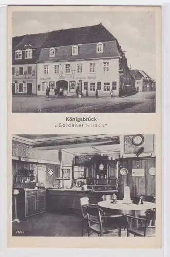 92400 AK Königsbrück 'Goldener Hirsch' & Installations-Geschäft Otto Hummel 1931