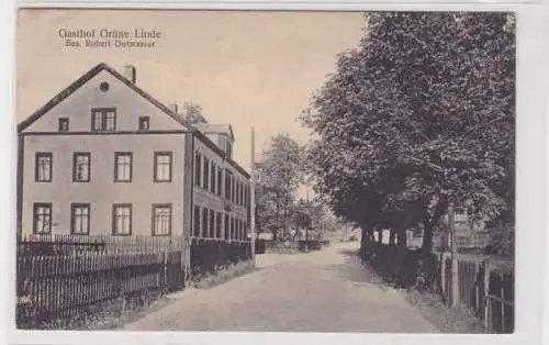 84866 Ak Gruß aus Hilbersdorf in Sachsen Gasthof grüne Linde 1929