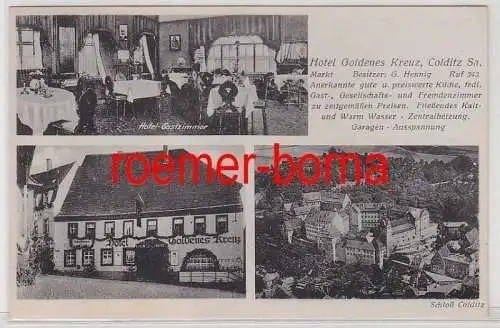 80383 Mehrbild Ak Colditz in Sachsen Hotel Goldenes Kreuz 1943