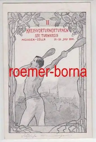 80275 Ak II. Kreisvorturnerturnen XIV. Turnkreis Meissen Cölln 21.-23. Juli 1900