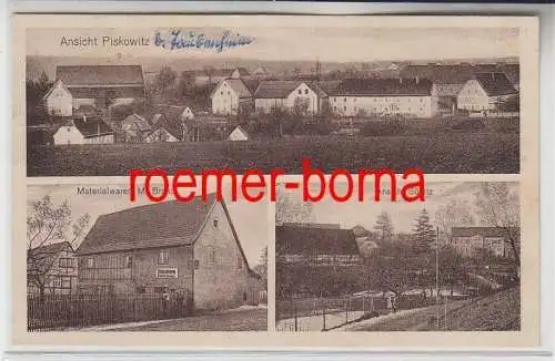 78600 Mehrbild Ak Piskowitz Materialwarenladen, Ansicht Sönitz usw. 1933