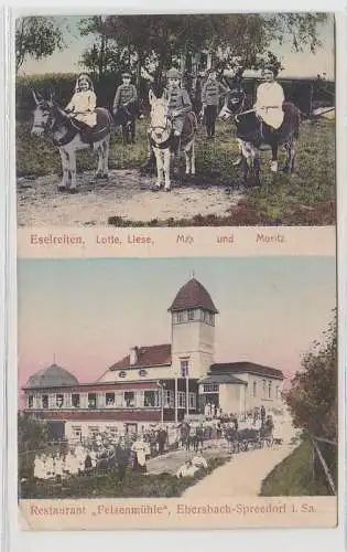 69633 Mehrbild Ak Ebersbach Spreedorf Restaurant 'Felsenmühle' 1915