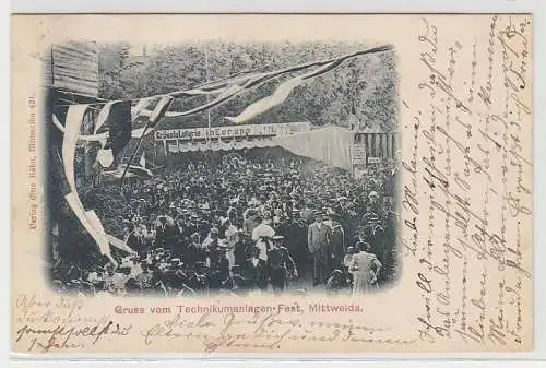 69694 Ak Gruß vom Technikumanlagen Fest Mittweida 1899