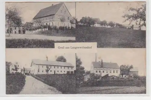 67805 Mehrbild Ak Gruß aus Langenwolmsdorf Restauration, Sägeschmied usw. 1913