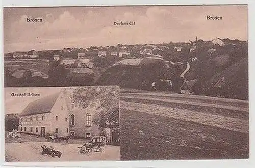 67346 Mehrbild Ak Brösen Dorfansicht und Gasthof 1915