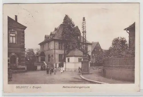 67823 Feldpost Ak Oelsnitz im Erzgebirge Rathausnebengebäude 1917