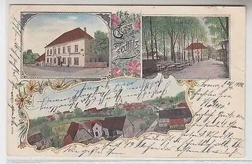 63954 Ak Lithographie Gruss aus Zedlitz Gasthof usw. 1900