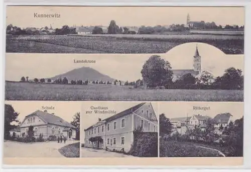 63369 Mehrbild Ak Kunnerwitz Schule, Gasthaus, Rittergut usw. 1941