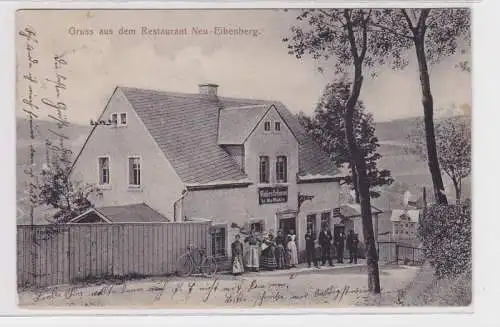 46781 Ak Gruss aus dem Restaurant Neu Eibenberg 1908