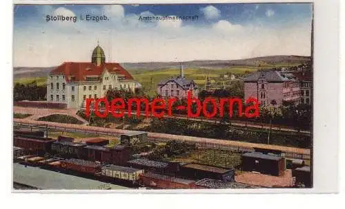 48582 Ak Stollberg im Erzgebirge Amtshauptmannschaft und Bahnanlagen 1928