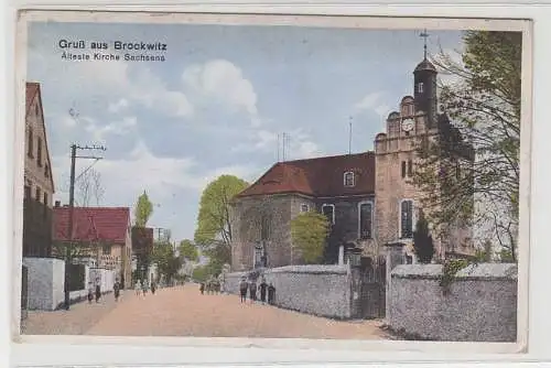 48307 Ak Gruß aus Brockwitz älteste Kirche Sachsens 1929