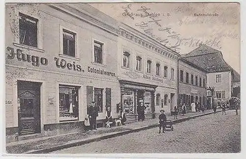 48577 Ak Gruß aus Dahlen Bahnhofstraße Kolonialwarenladen 1911