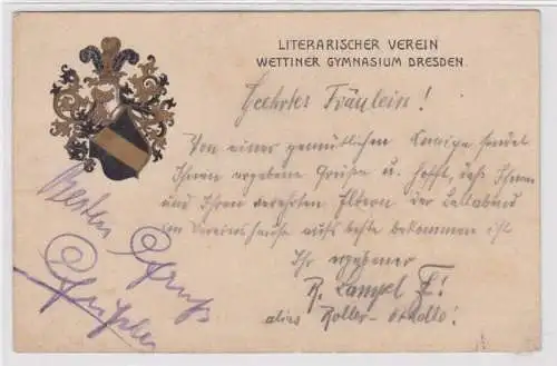 48914 Studentika Ak Literarischer verein Wettiner Gymnasium Dresden um 1910