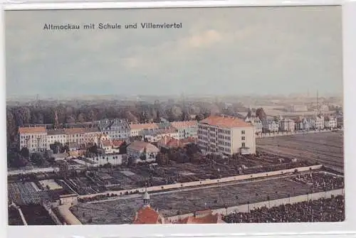 94224 Ak Altmockau mit Schule und Villenviertel Leipzig um 1920