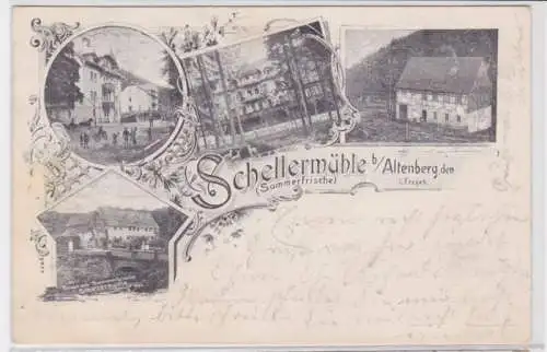 79827 Ak Lithographie Schellermühle bei Altenberg im Erzgebirge 1904