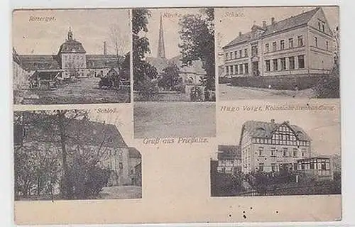 62625 Mehrbild Ak Gruß aus Prießnitz Kolonialwarenhandlung usw. 1925