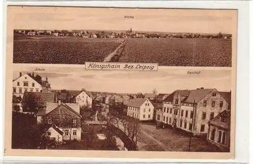 61364 Mehrbild Ak Königshain Bezirk Leipzig, Gasthof, Schule, Kirche 1920